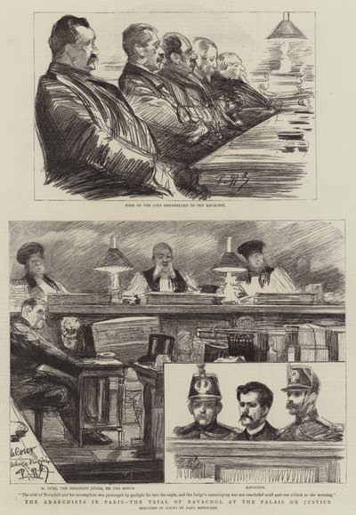 Los anarquistas en París, el juicio de Ravachol en el Palais de Justice de Charles Paul Renouard